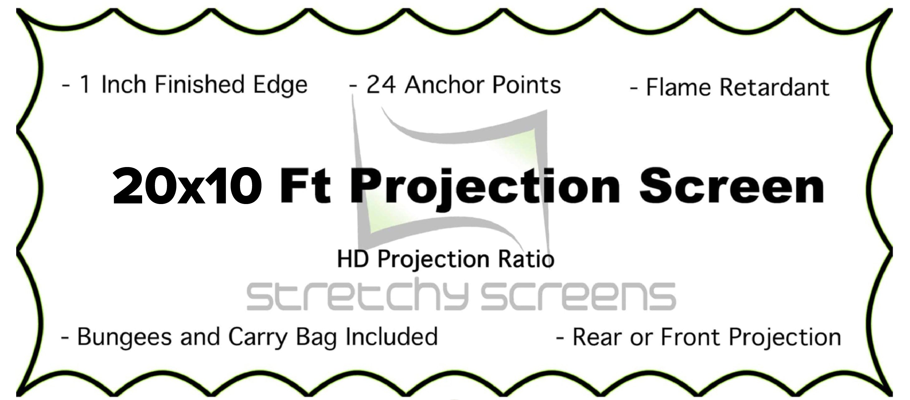 Stretch Projection Screens (7x5, 10x7, 12x9, 16x9, 20x10 Ft)