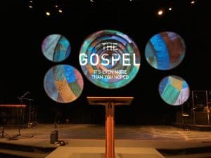 circle screens used in church stage backdrop