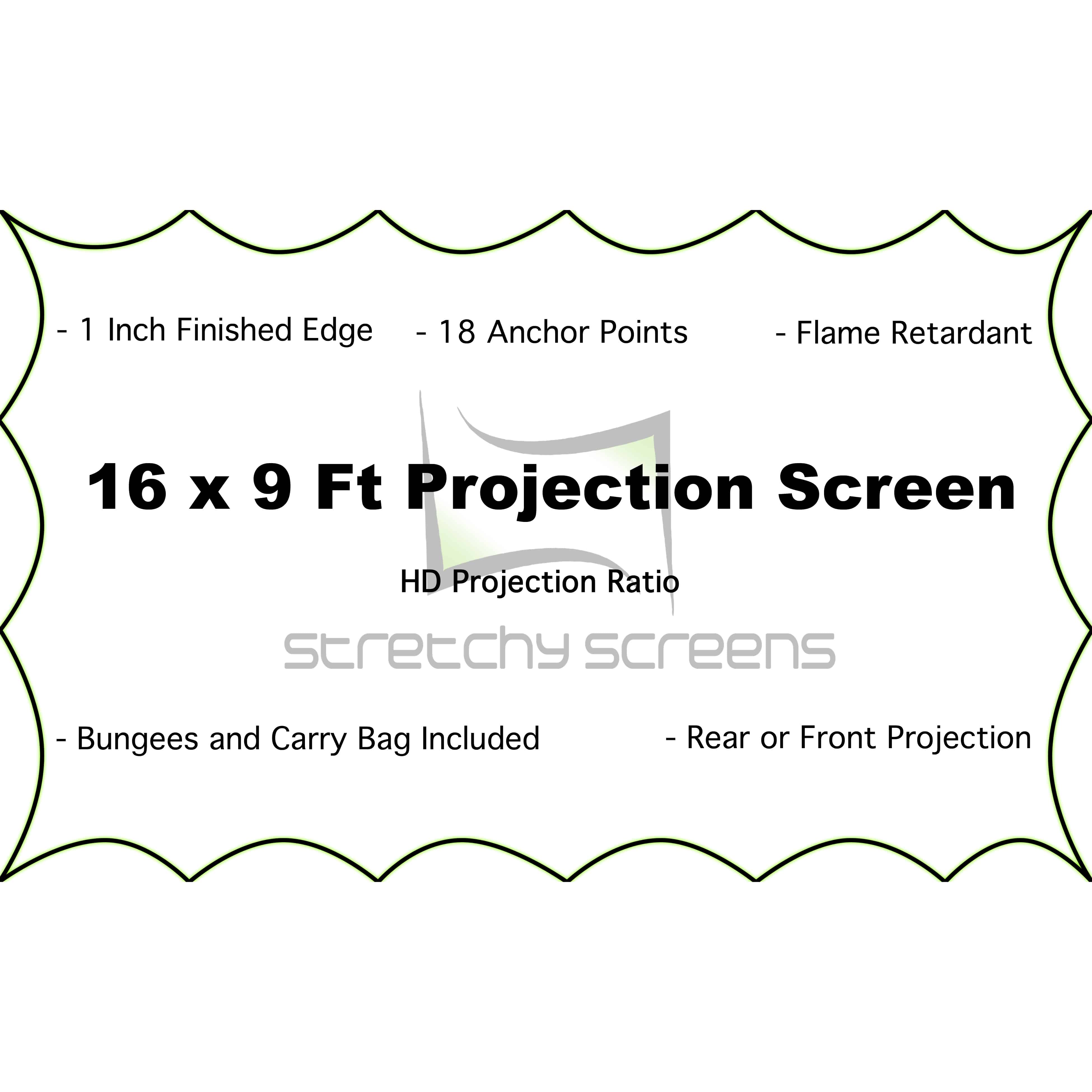 16 Ft x 9 Ft Spandex Projector screens