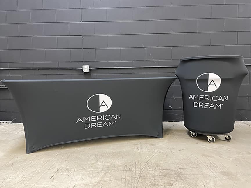 Custom Printed Trash Can Cover - 55 Gallon Garbage Can Cover - StretchyScreens