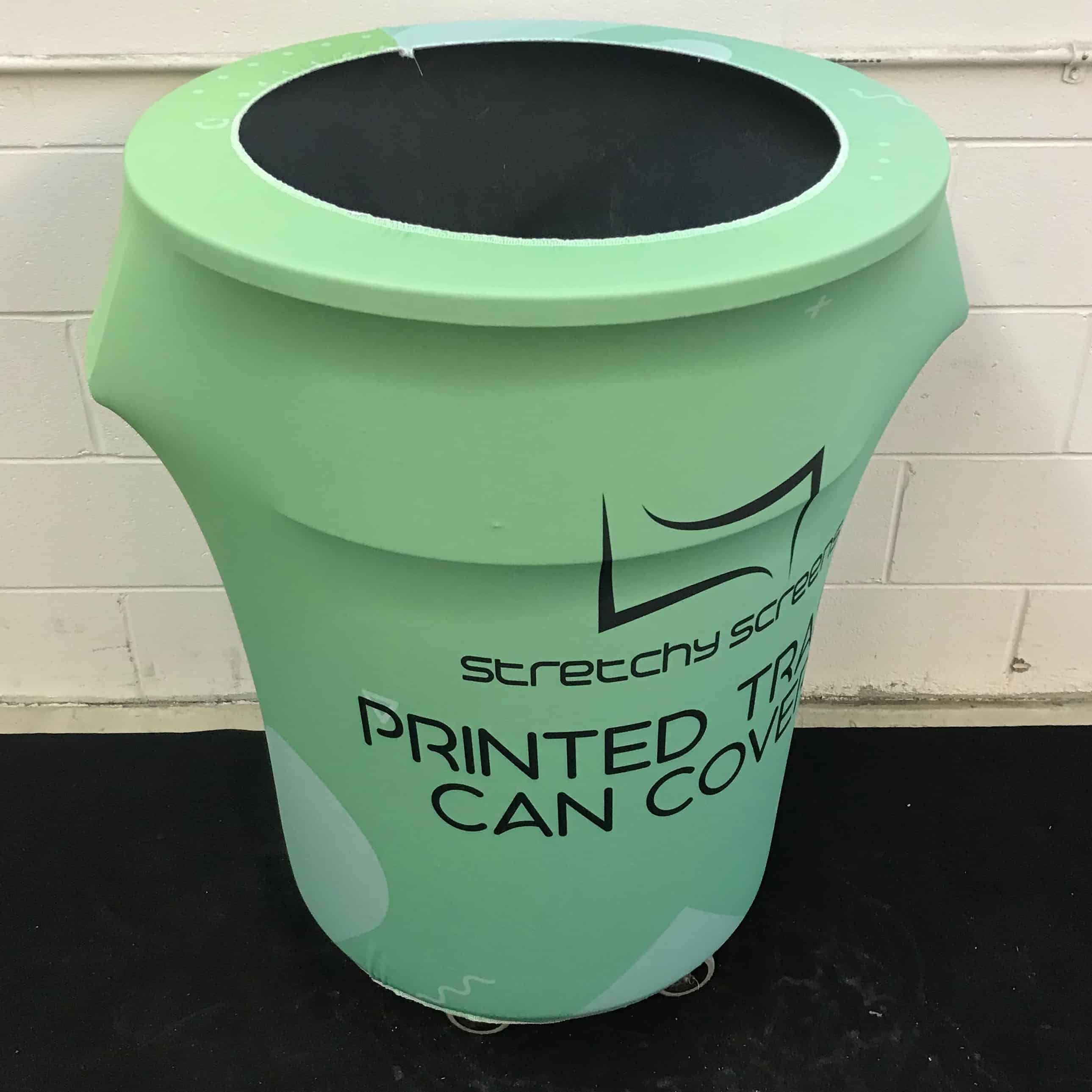 Custom Printed Trash Can Cover - 55 Gallon Garbage Can Cover - StretchyScreens