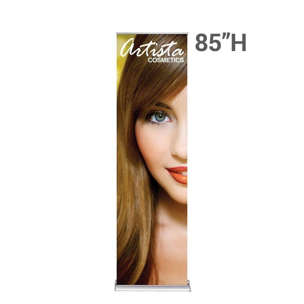 24" SilverStep Retractable Banner Stand (Black and Silver)