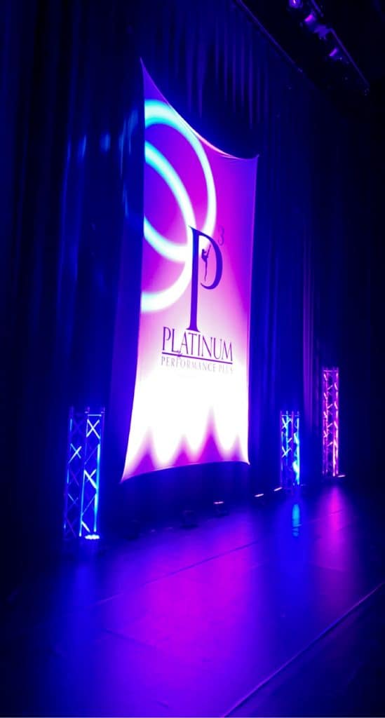 Dance Stage Backdraft Design Stage backdrops for dance competitions. | StretchyScreens